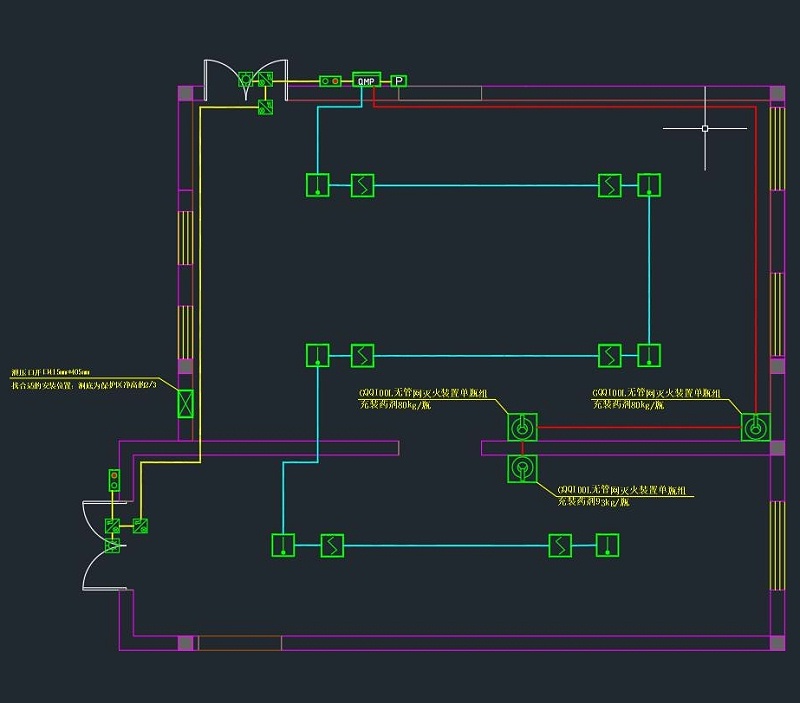 檔案室七氟丙烷氣體滅火系統圖紙