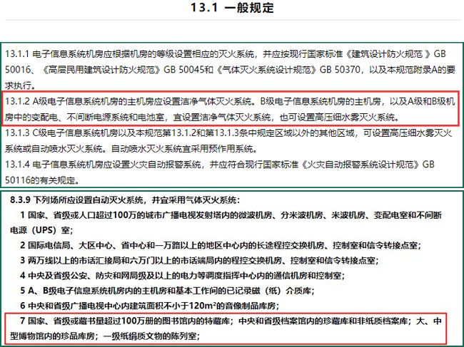 數據中心氣體滅火系統規范